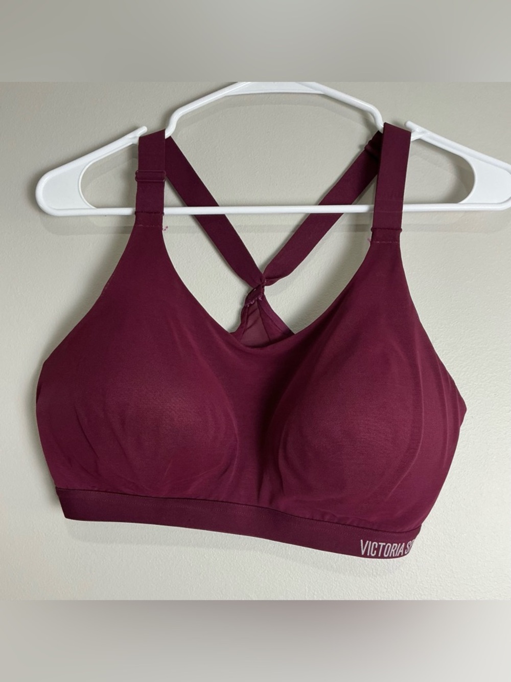 Victoria's Secret Burgundy Wireless Crisscross Sports Bra